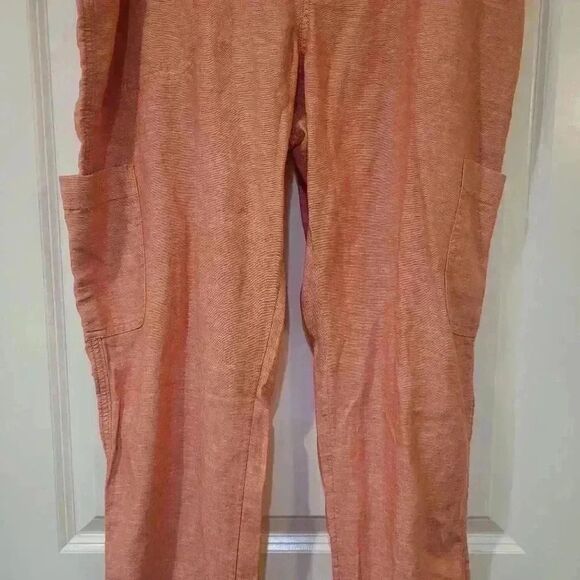 Sonoma Women's Oak Orange Linen Utility Joggers NEW - Picture 8 of 15